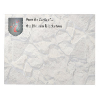 Metal Shield Dragon Stone Look Notepad