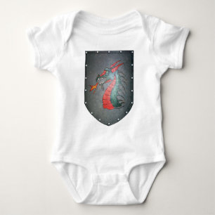 Metal Shield Mediaeval Dragon Baby Bodysuit