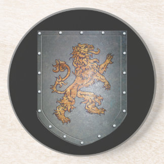Metal Shield Mediaeval Lion Coaster