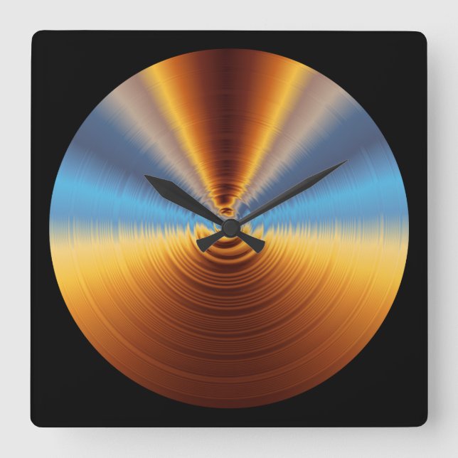 Metal Shimmer Square Wall Clock (Front)