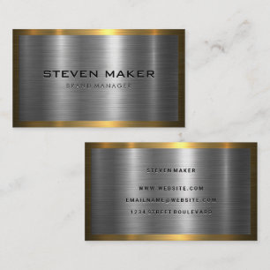 Metal Shine Gold Silver Business Card