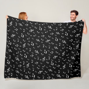 metal, shiny, pattern, music, note, elegant, fleece blanket