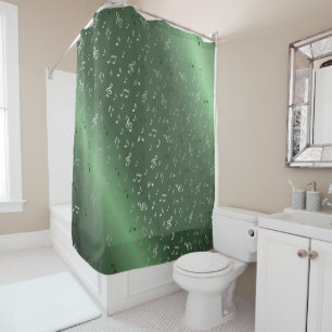metal, shiny, pattern, music, note, elegant, shower curtain