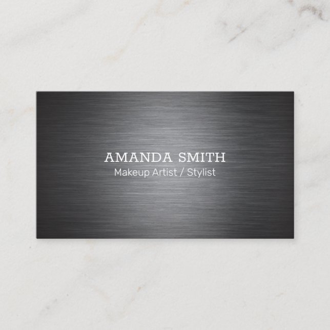 Metal Silver Brushed Business Card (Front)