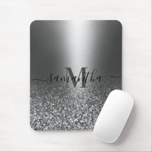 Metal Silver Glitter Mouse Mat