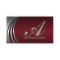 Metal silver grey burgundy red, monogram business