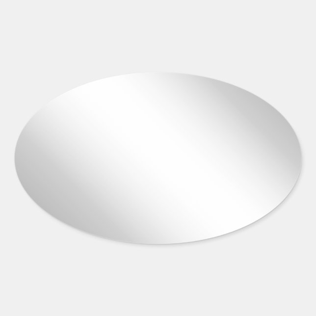 Metal Silver Look Oval Sticker (Front)