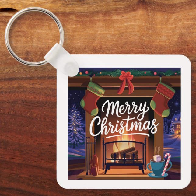 Metal Square Keychain (Front)