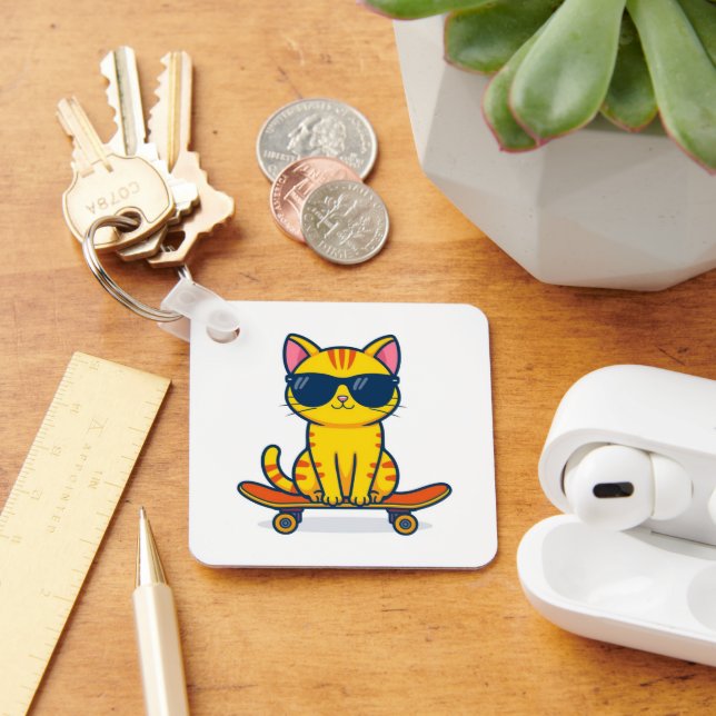 Metal Square Keychain  (Desk)