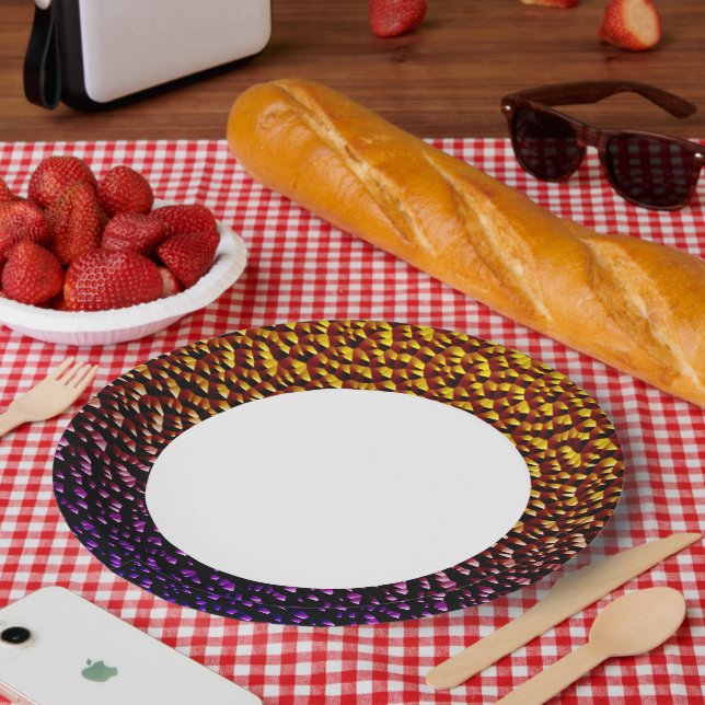 Metal Squares 4 Paper Plate (Picnic)