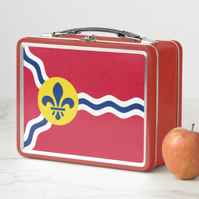 Metal Stainless Lunchbox, flag of St. Louis Metal Lunch Box (In Situ)