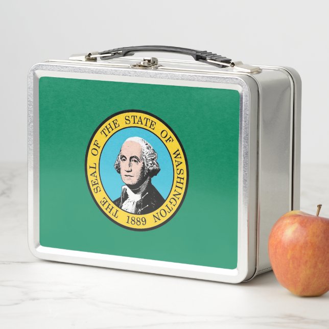 Metal Stainless Lunchbox - Washington State flag (In Situ)