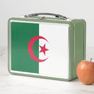 Metal Stainless Lunchbox with Algeria flag