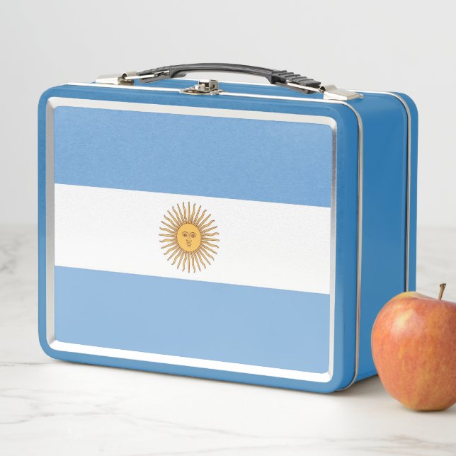 Metal Stainless Lunchbox with Argentina flag (In Situ)