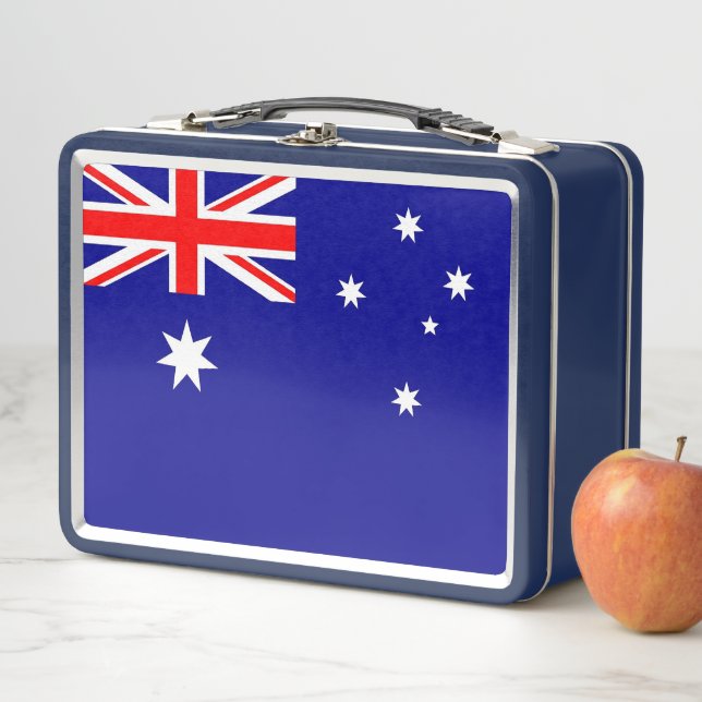 Metal Stainless Lunchbox with Australia flag (In Situ)