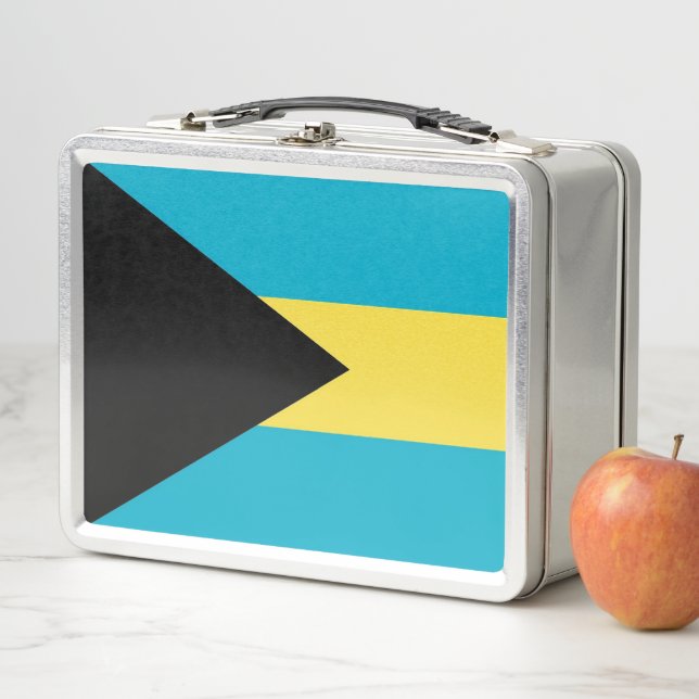 Metal Stainless Lunchbox with Bahamas flag (In Situ)