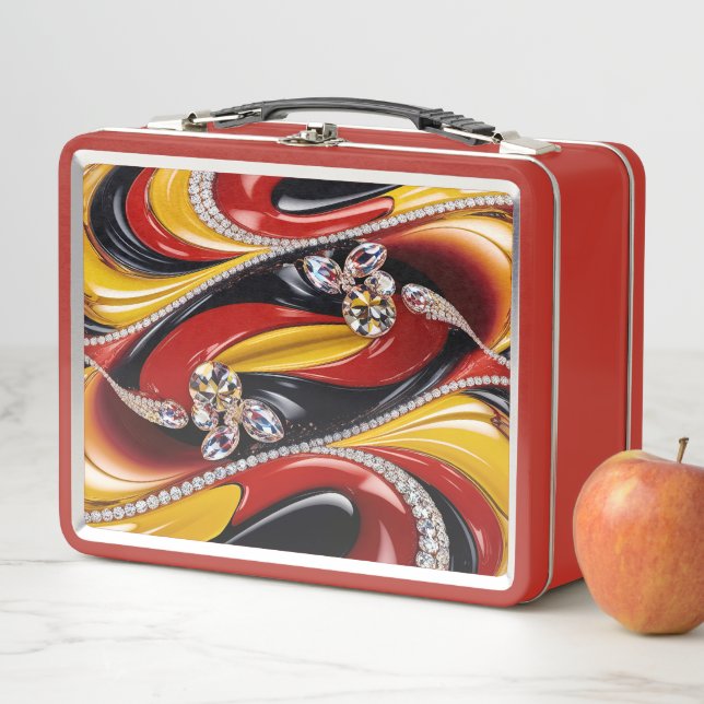 Metal Stainless Lunchbox with Belgian Colours (In Situ)