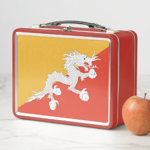 Metal Stainless Lunchbox with Bhutan flag