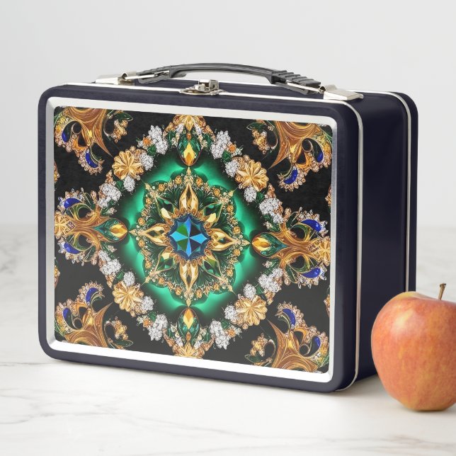 Metal Stainless Lunchbox with Brazilian Colours (In Situ)