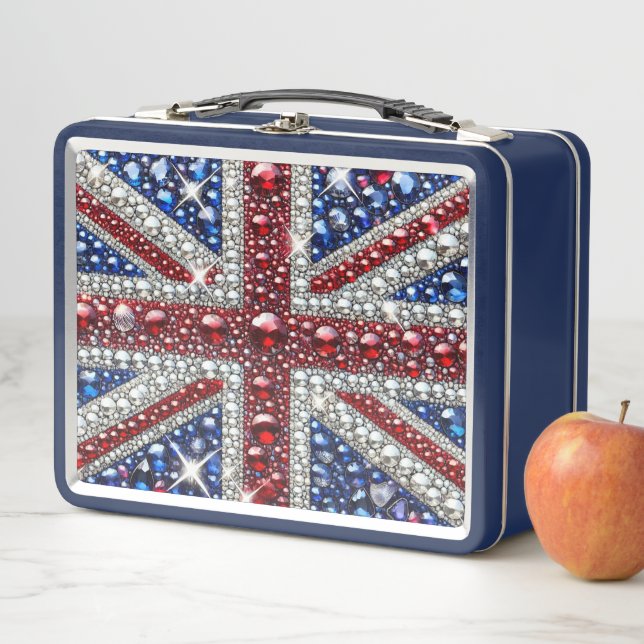 Metal Stainless Lunchbox with British Colours (In Situ)