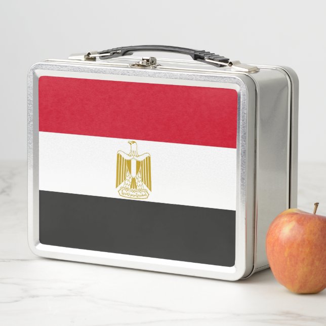 Metal Stainless Lunchbox with Egypt flag (In Situ)