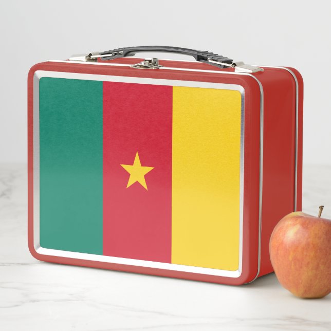 Metal Stainless Lunchbox with flag of Cameroon (In Situ)