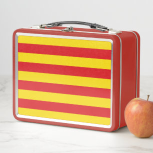 Metal Stainless Lunchbox with flag of Catalonia