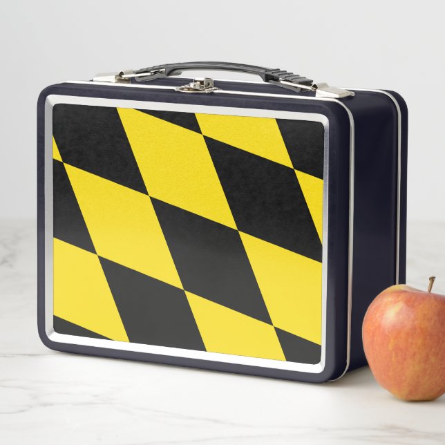 Metal Stainless Lunchbox with flag of Munich (In Situ)