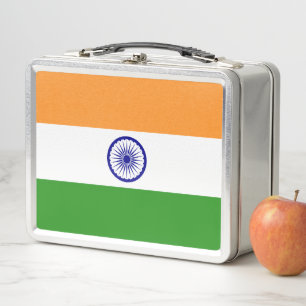 Metal Stainless Lunchbox with India flag
