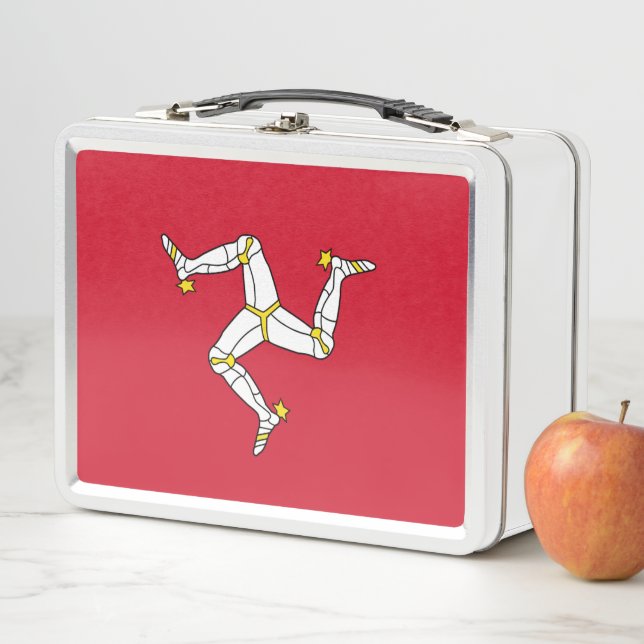 Metal Stainless Lunchbox with Isle of Man flag (In Situ)