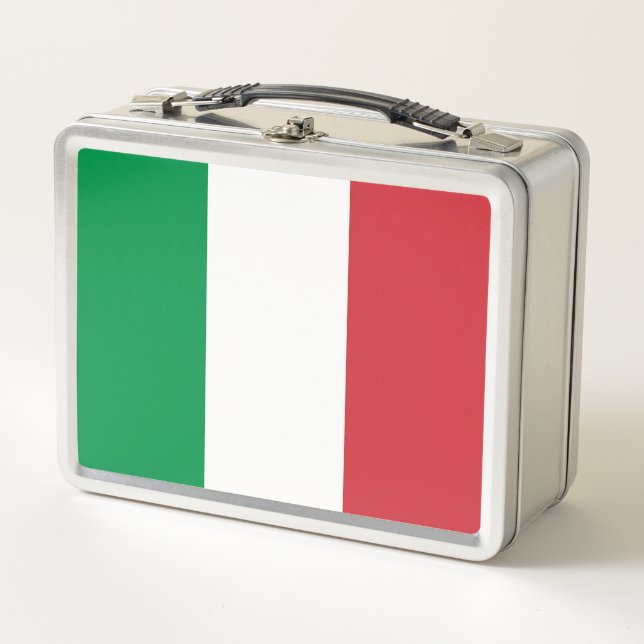 Metal Stainless Lunchbox with Italy flag (Front)