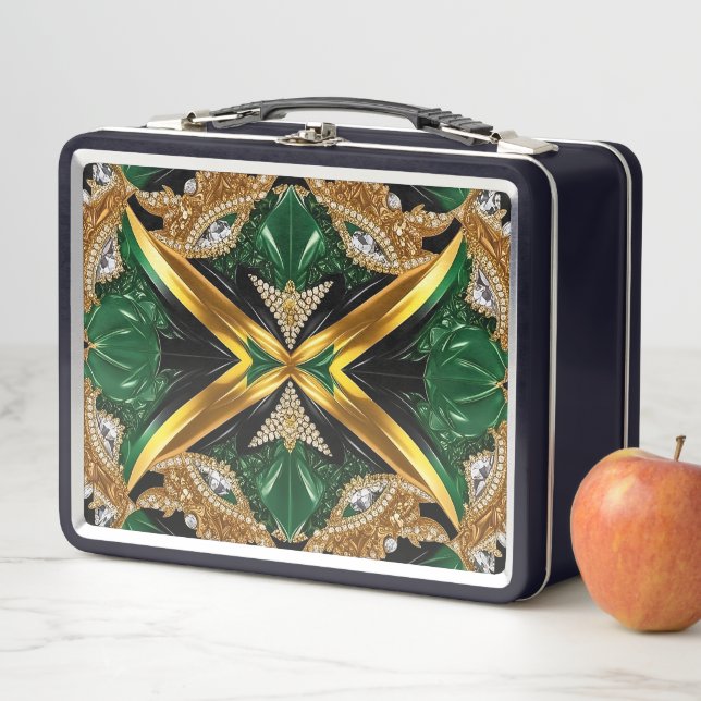 Metal Stainless Lunchbox with Jamaica Colours (In Situ)