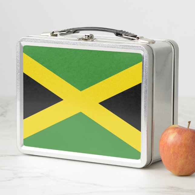 Metal Stainless Lunchbox with Jamaica flag (In Situ)