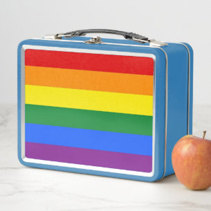 Metal Stainless Lunchbox with LGBT Pride flag