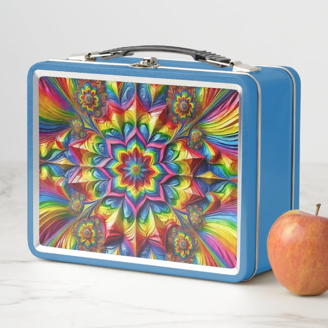 Metal Stainless Lunchbox with LGBTQ Colours (In Situ)