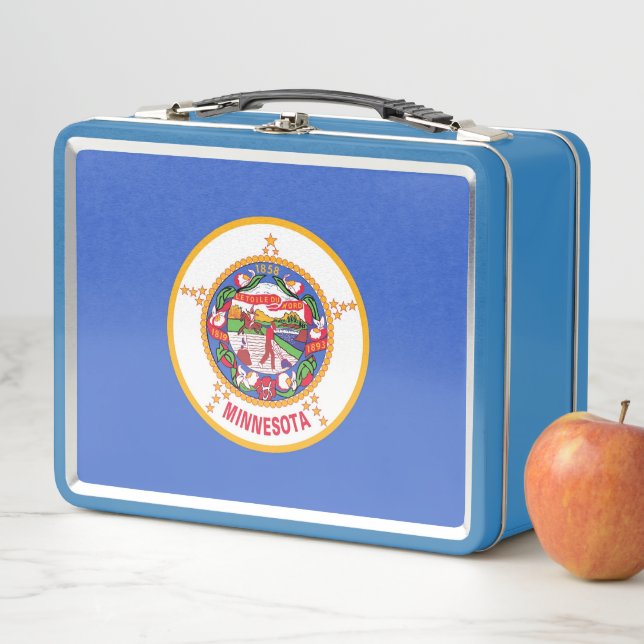 Metal Stainless Lunchbox with Minnesota flag (In Situ)