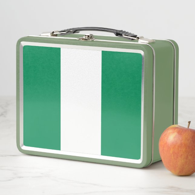 Metal Stainless Lunchbox with Nigeria flag (In Situ)