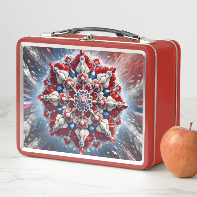 Metal Stainless Lunchbox with Norwegian Colours (In Situ)