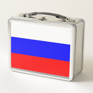 Metal Stainless Lunchbox with Russia flag