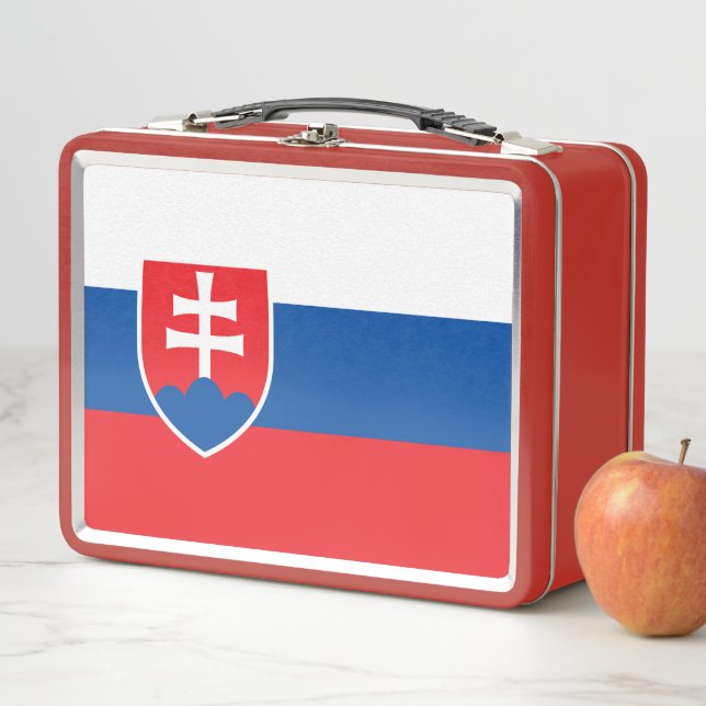 Metal Stainless Lunchbox with Slovakia flag (In Situ)