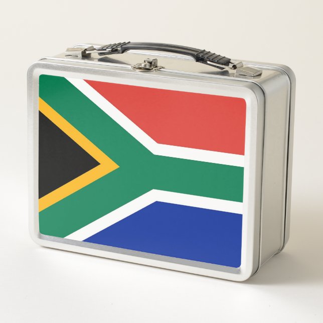 Metal Stainless Lunchbox with South Africa flag (Front)