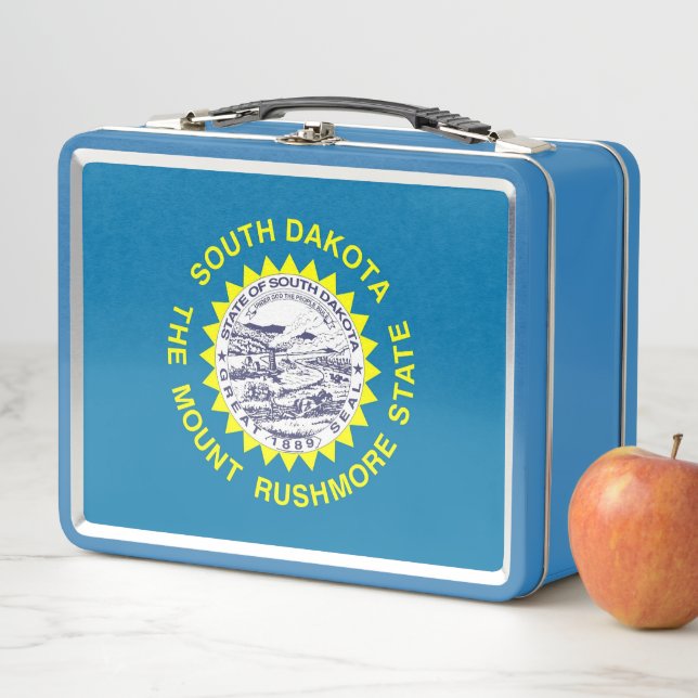 Metal Stainless Lunchbox with South Dakota flag (In Situ)