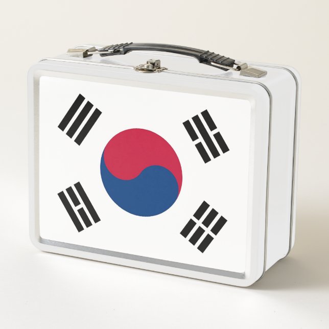 Metal Stainless Lunchbox with South Korea flag (Front)