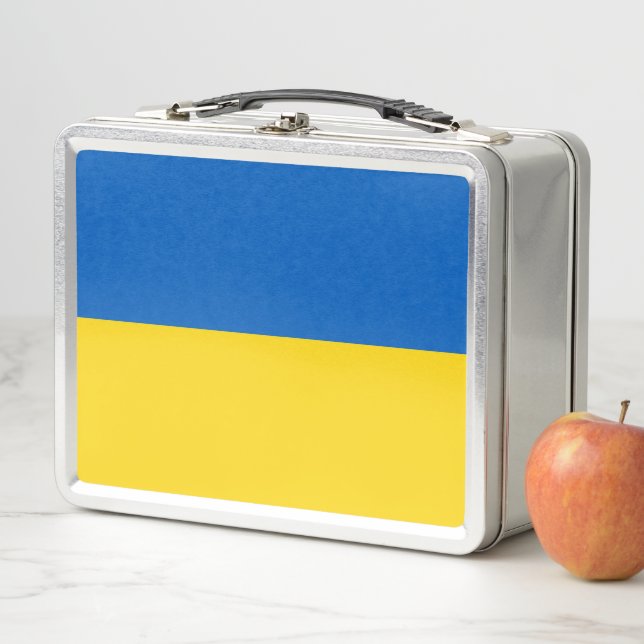 Metal Stainless Lunchbox with Ukraine flag (In Situ)