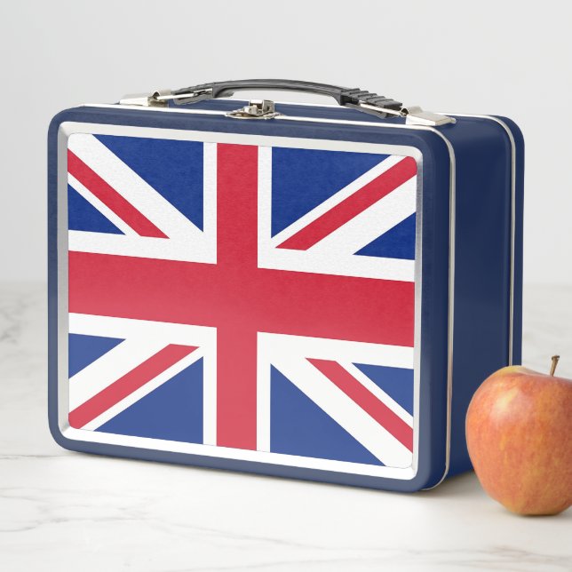 Metal Stainless Lunchbox with United Kingdom flag (In Situ)