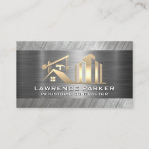 Metal Steel Background   Construction Site Business Card