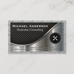 Metal   Steel   Saw and Hammer Business Card