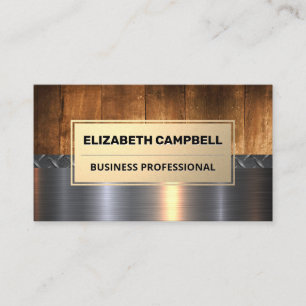 Metal Steel Wood   Industrial Business Card