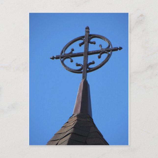 Metal Steeple Cross Postcard (Front)