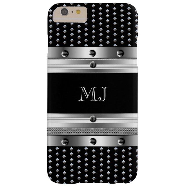 Metal Studs Metal look Chrome Monogram Case-Mate iPhone Case (Back)
